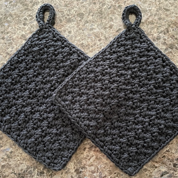 Pair Handmade Dishcloths w/Hanging Loop 100% Cotton CHOOSE COLOR! Hand Crocheted - Picture 12 of 15